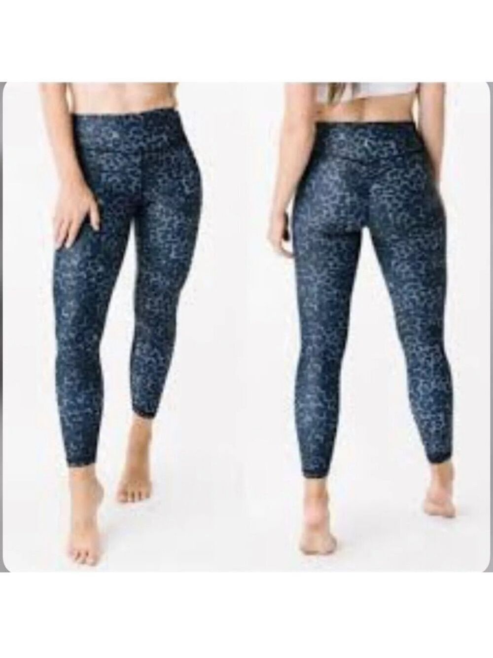 Zyia Stone leopard scrunchy light n luxe 7/8 leggings sz 2